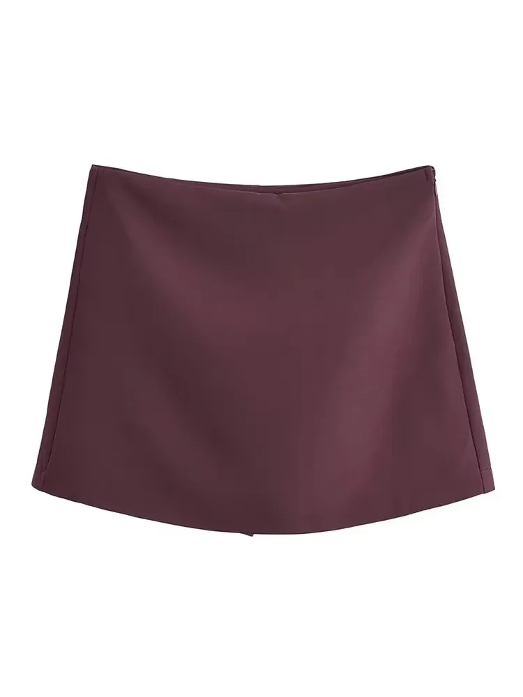 Wintershorts Rokken Pareo-stijl Vintage hoge taille Street chic Rits aan de zijkant Mini vrouwelijke skort Mujer