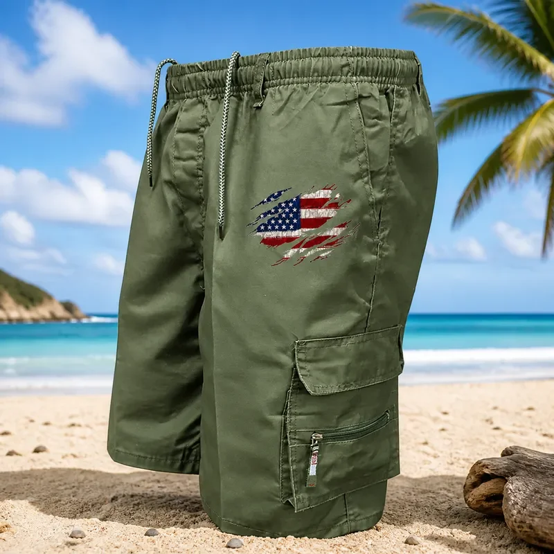 for Men Multi Pocket Loose Outdoor Casual Shorts Trendy Five Point Sweatpants
