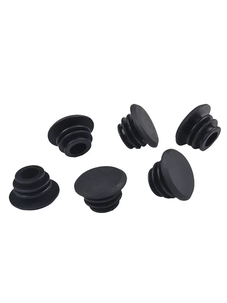 6 Pcs Plugs Ends Black Rubber Bike Handlebars End Plugs Bike Grip Ends Bicycle Bar End 6 Pack Practical Cycling Accessories