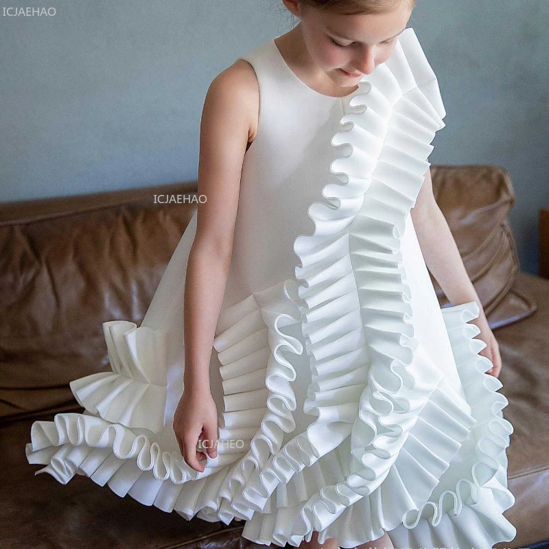 

Girls Princess Party Dress for Little Host Piano Performance Children Birthday Celebration Pageant Formal Evening Gowns Dresses