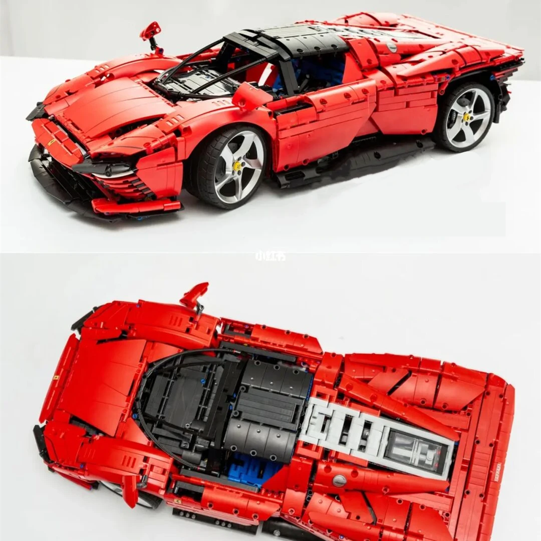 Customized Racing Super Sport Car Model 1：8 Compatible 42143 Daytona SP3 MOC Technology FerrariI Building Blocks Bricks Toys