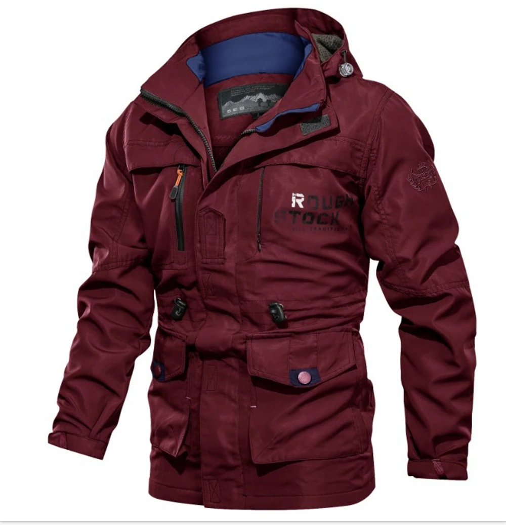 

Outdoor Assault Suit Winter Plush Thick Men's Coat Windproof Waterproof Mountaineering Large Multi Pocket Work Jacket