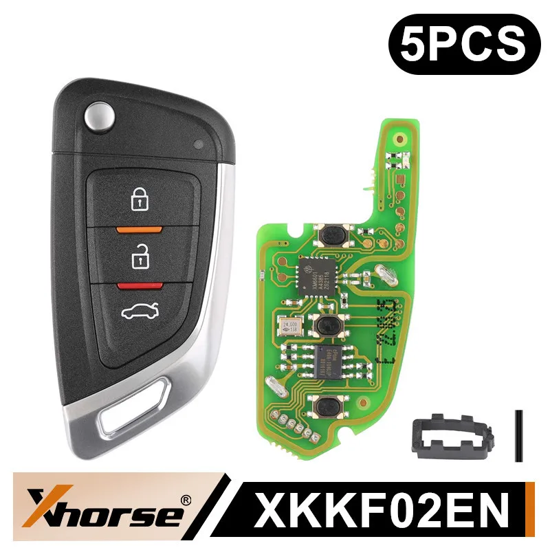 

5 шт. XHORSE VVDI XKKF02EN Универсальный проводной пульт-ключ с 3 кнопками, английская версия для VVDI2/Key Tool Max Pro
