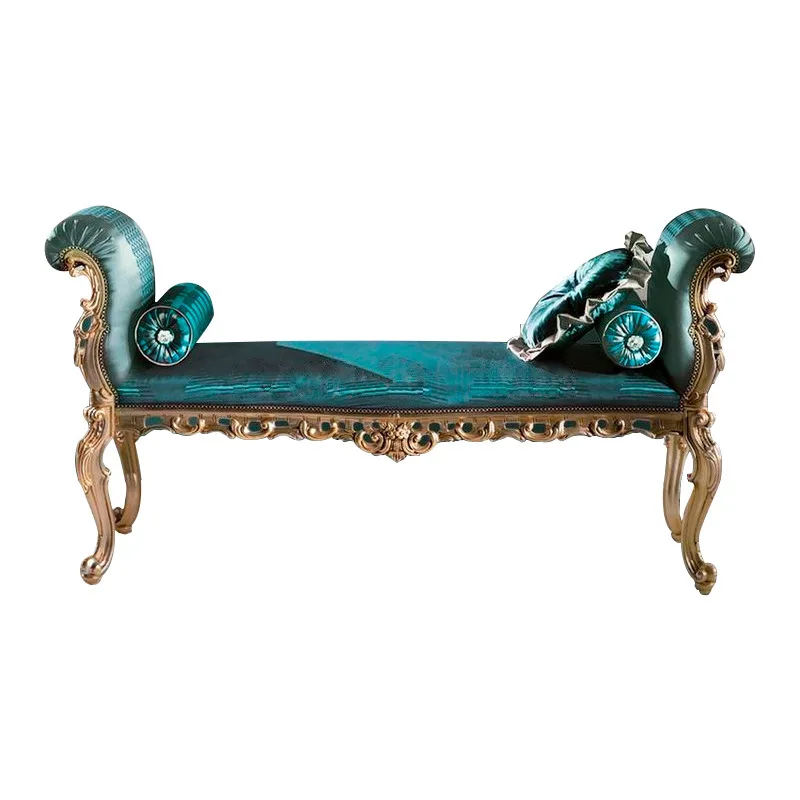 

Carved shell fabric double bed French master bedroom wedding bed