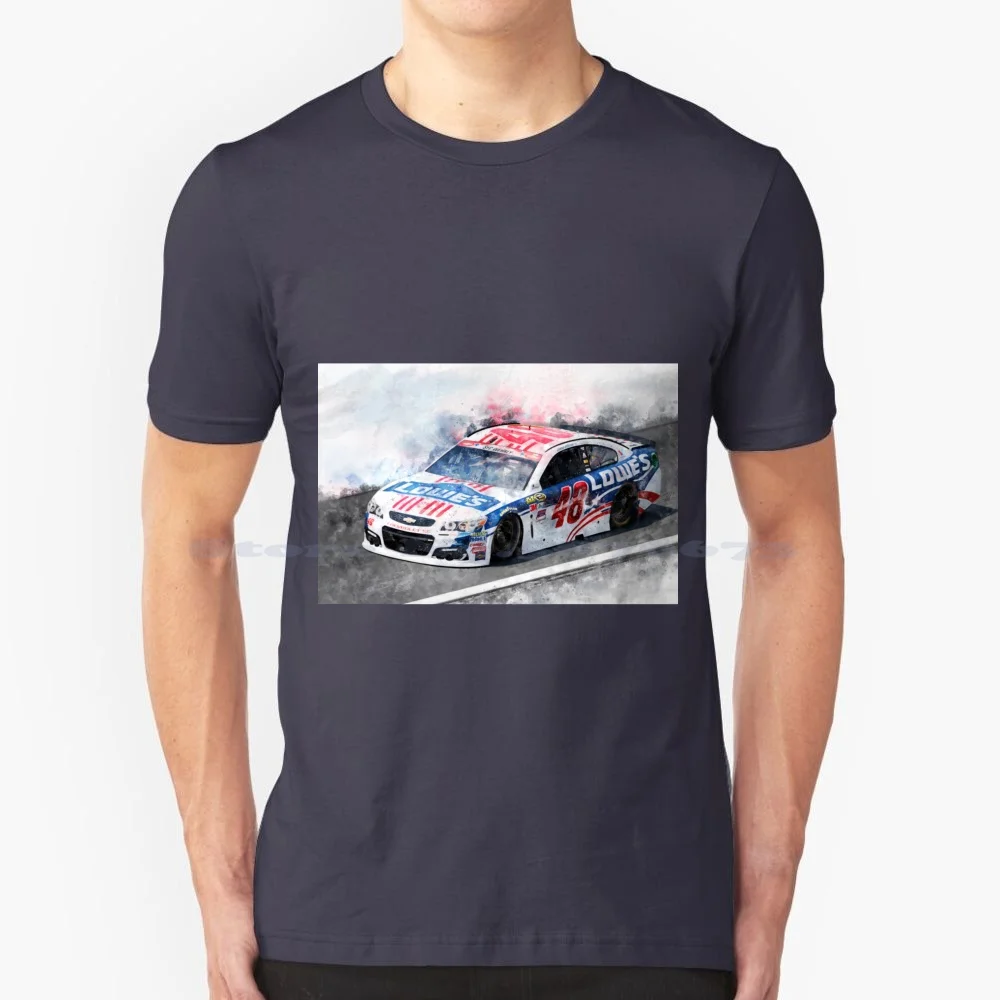 Jimmie Johnson T Shirt 100% Cotton Tee Speed Driver Racetrack Monza Daytona Champion Winner Motor Racing Car Victory Rallye Le