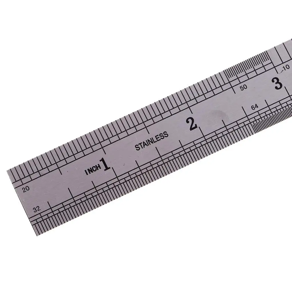 Steel Ruler Durable Stainless Steel Rule Metric and Imperial Measurement for Carpenter Engineering Student Office