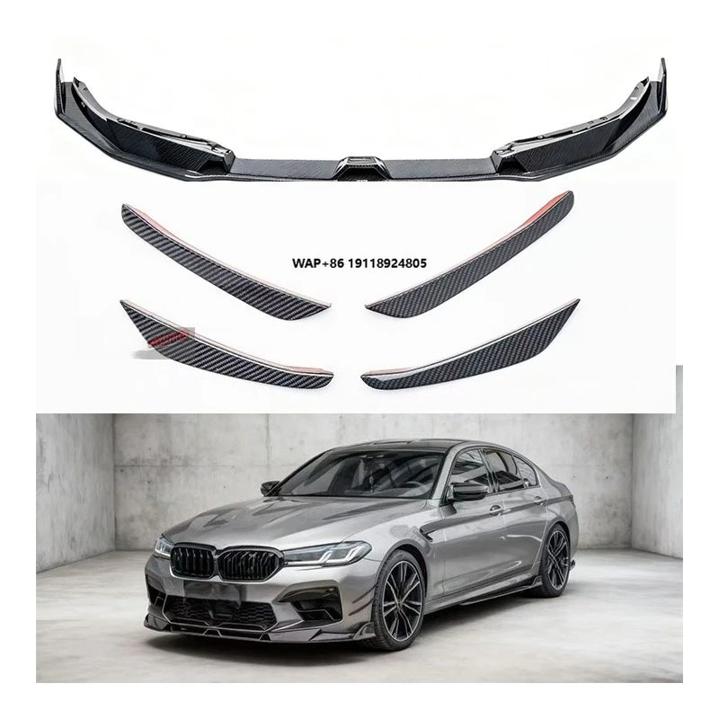 

For F90 M5 Carbon Fiber Front Lip Wind Knife New Condition Bumper with Exhaust Cut-Outs