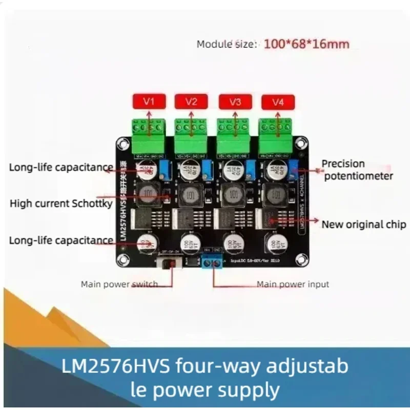 Lm2576hv Понижающий модуль DC-DC 5-60 В вход 1. Многоканальный источник питания с выходом 25–30 В