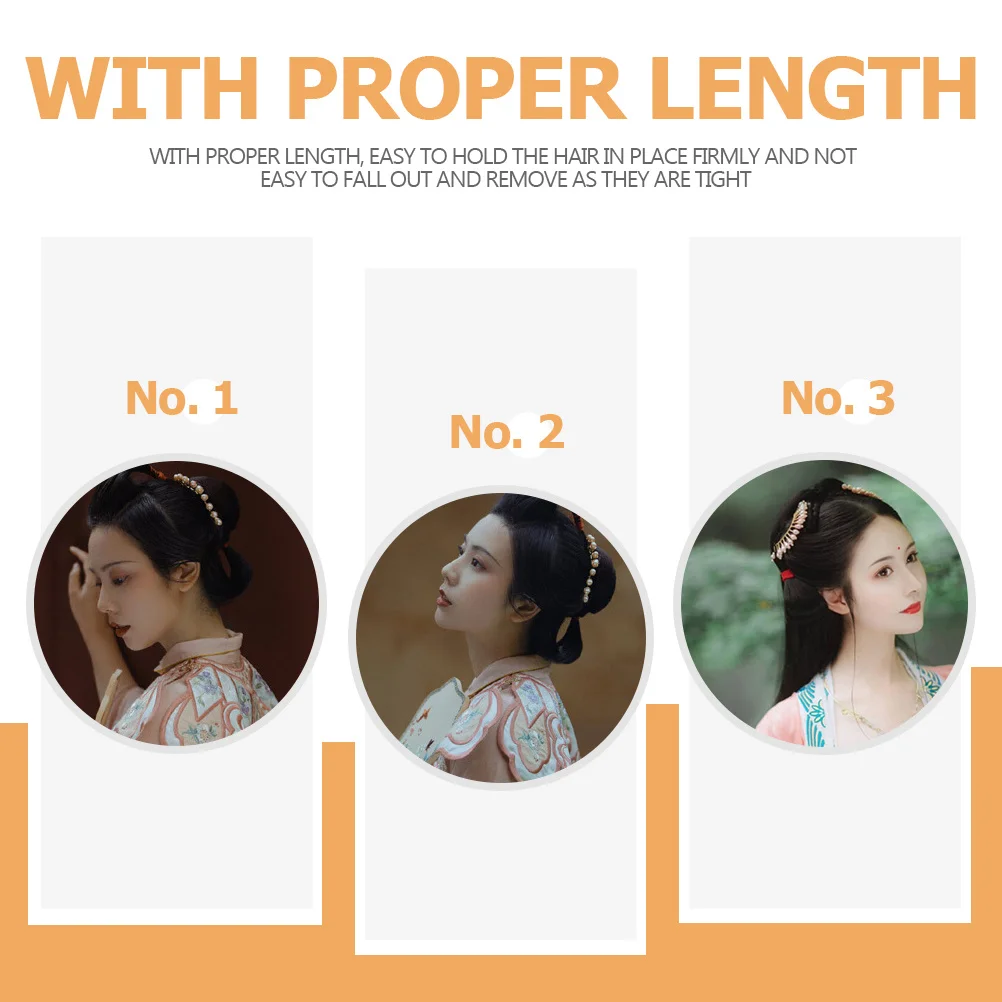 

4Pcs Pearls Hair Stick Chinese Style Retro Hairpin for Performance Prom Costume Parties Durable Lightweight Hair Accessory