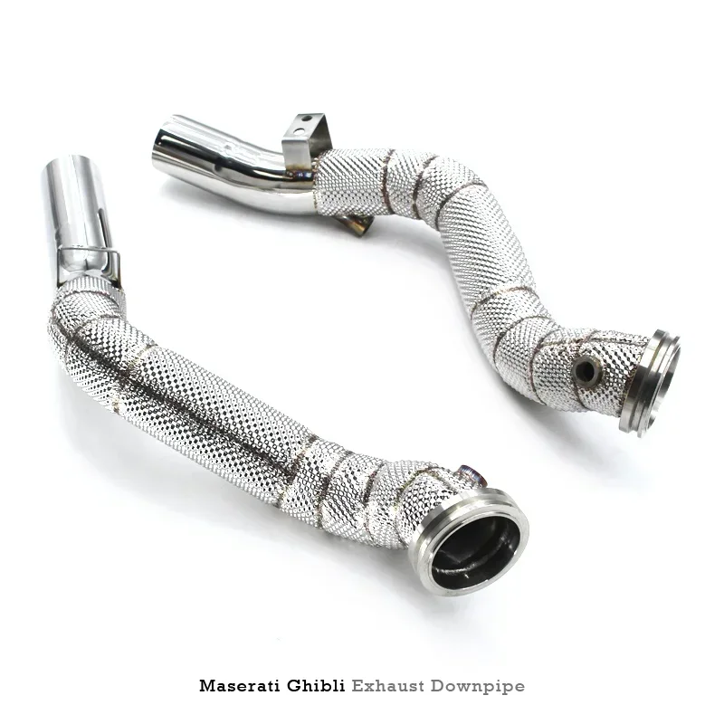 Section High flow Pipes branch downpipe Exhaust Pipe with for Maserati Ghibli 3.0T 2014-2016