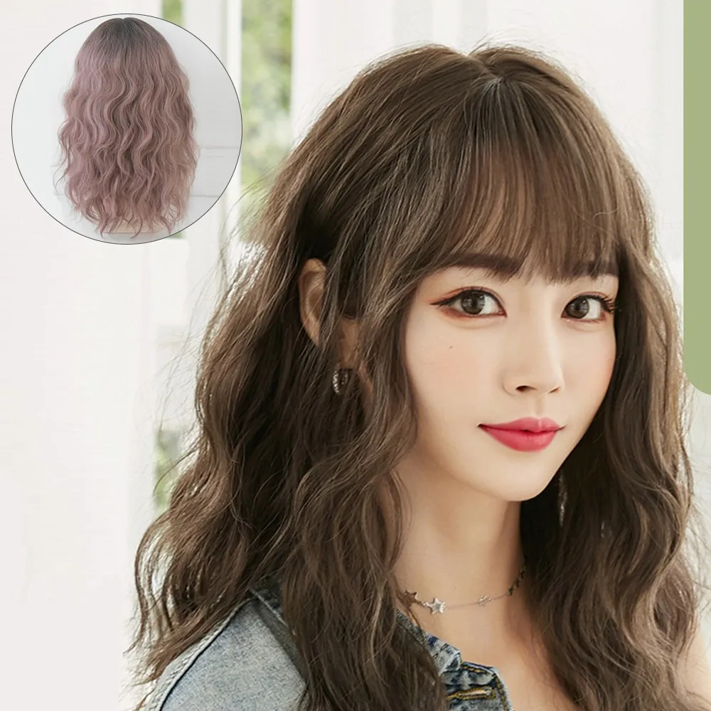 Routop Long Hair Curly Wig for Women in Black Brown 54cm + Multi-Color Wig Net