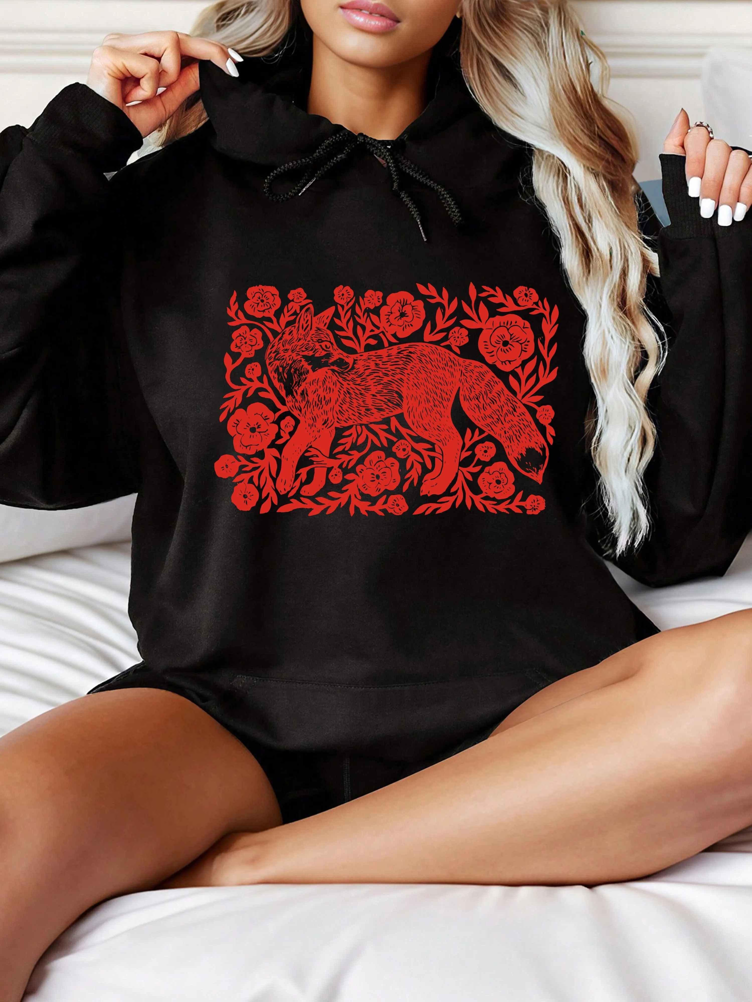 

Retro Animal Graphic Printing Autumn and Winter Pure Cotton Men's and Women's Hoodies Casual Outdoor Street Sports Training