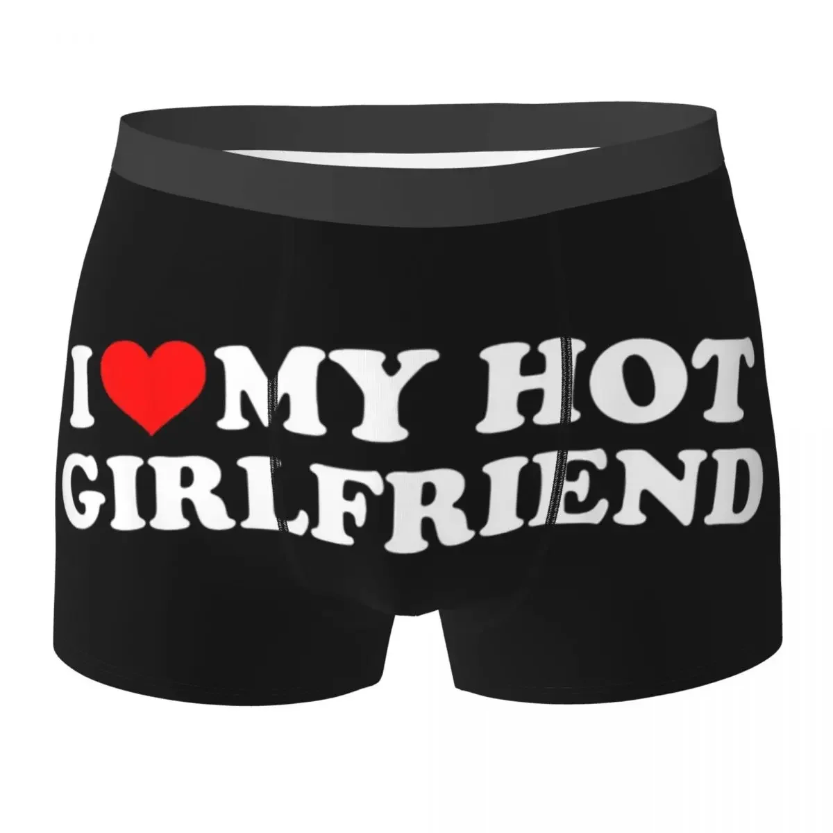 Boxer Underpants Shorts I Love My Hot Girlfriend - I Heart My Hot Girlfriend Panties Men Underwear for Homme Man Boyfriend Gift