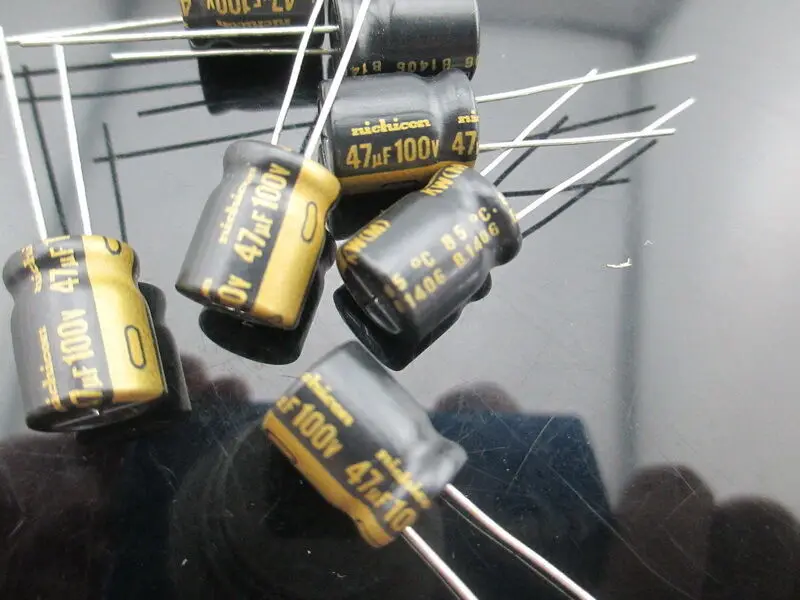 10PCS Nichicon KW 47uf 100v 47mfd audio Capacitor caps 10mm * 12.5mm