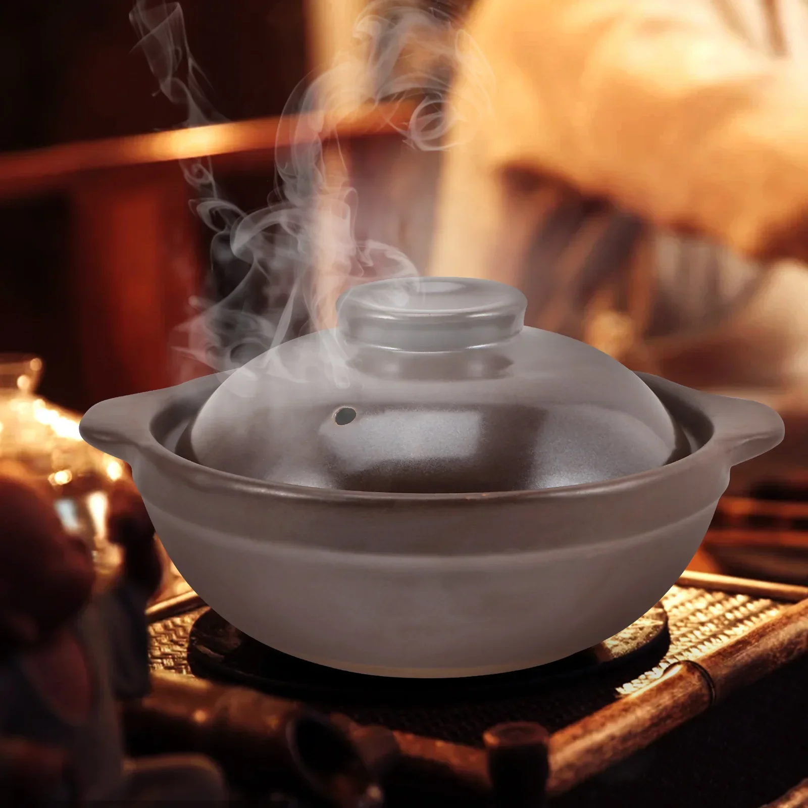 Imagem -03 - Caçarola Argila Cozinhando Stew Panela de Cerâmica Prato de Cerâmica Quente Tampa de Massa Panelas de Macarrão Panela de Cozinha Fogão Prato de Café