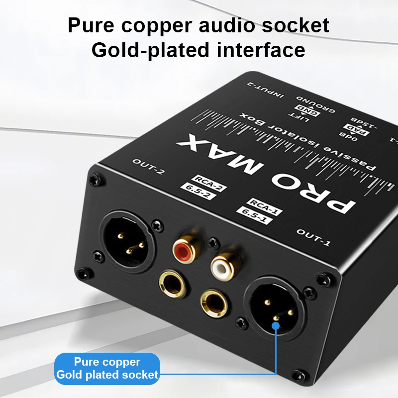 1Pcs Audio Isolator Audio Signal Isolator Eliminates Current Noise Dual-Channel 6.5 XLR Mixer Audio Isolator