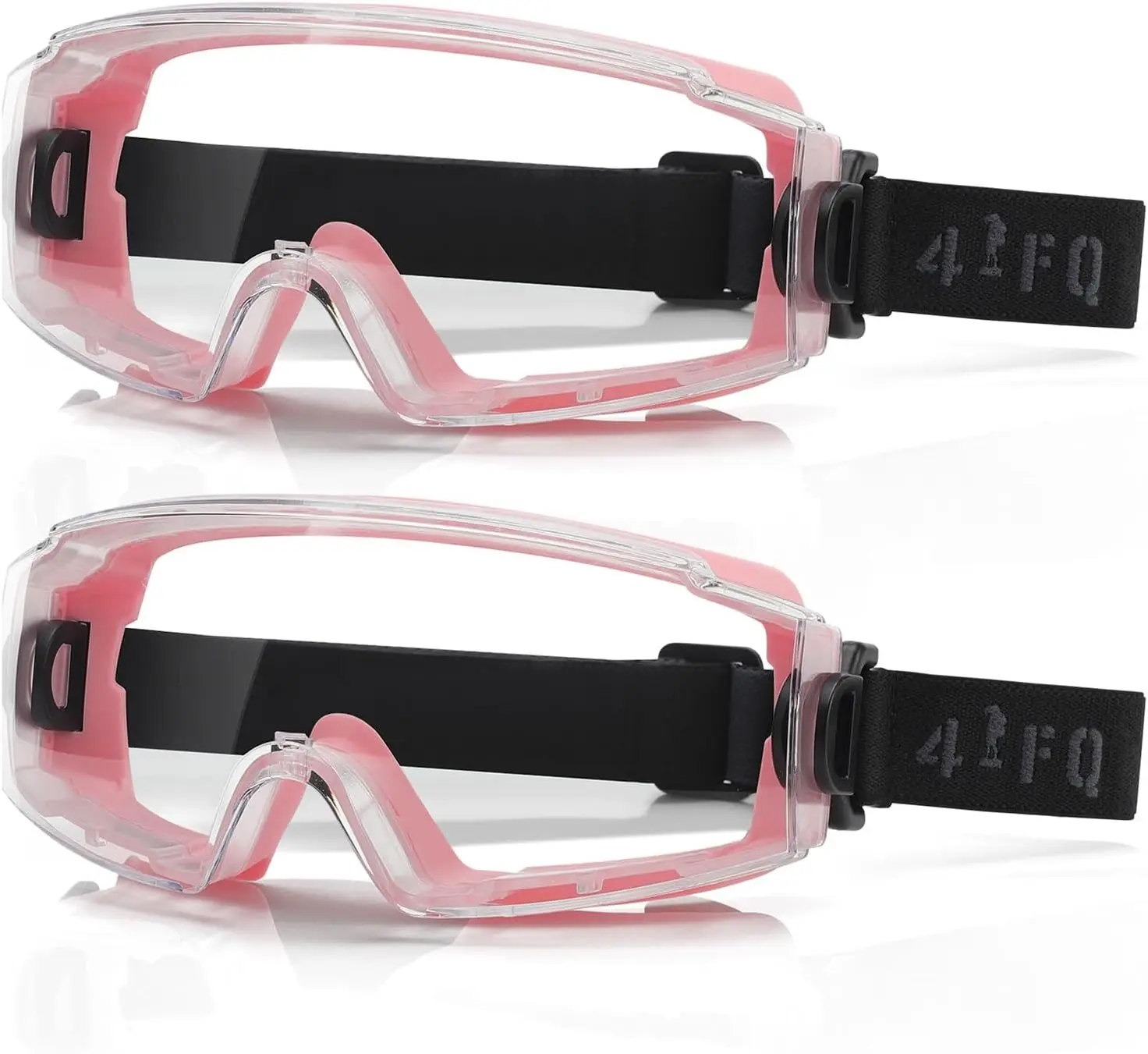 

Anti Fog Safety Goggles Over Glasses, Wide Vision Clear Lens - Impact Resistant - Adjustable Strap (2 Pack)