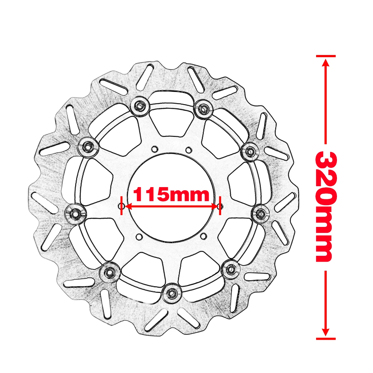 دراجة نارية 320 مللي متر الدوار القرص الجبهة العائمة قرص فرامل لهوندا CRF450RX 250RX CRF450X CRF250X CRF450R CRF250R 2004-2023 #3