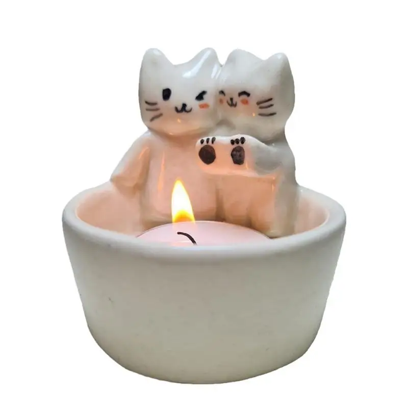 Cat Warming Hands Candle Holder Funny Creative Lovely Scented Heat Resistant Crafts Home Decoration Cat Paws Candle Holder