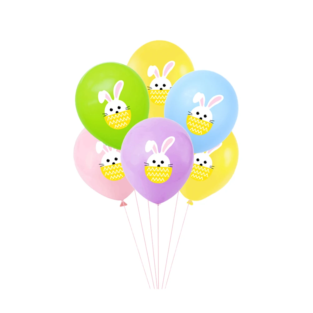 

50pcs 12 Inch Easter Balloons Cartoon Rabbit Design Bright Color Latex Party Decoration Supplies Birthday Celebration Yellow