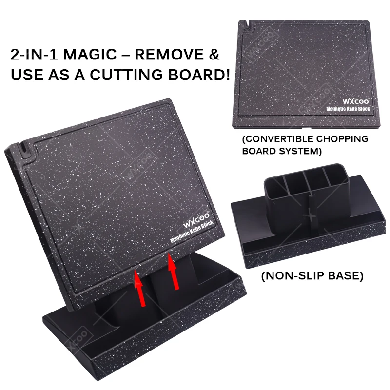 WXCOO 磁気ナイフホルダー両面強力な磁気包丁収納ユニバーサルナイフブロックカウンタートップ省スペース