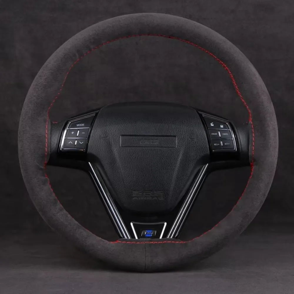 

38cm Suede Car Steering Wheel Cover Anti Slip DIY Hand Sewing Steering Wheel Protective Cover Breathable