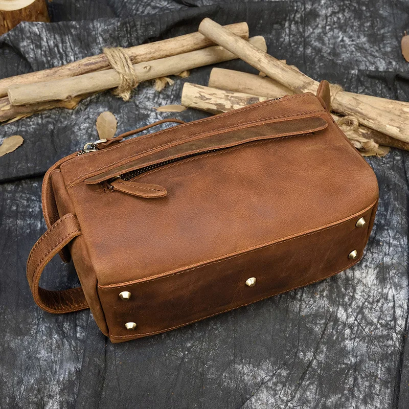 رجل إمرأة حقائب متعددة الوظائف مخزن للمكياج حقائب ريترو حقائب جلدية أنيقة Maletín MHGWB