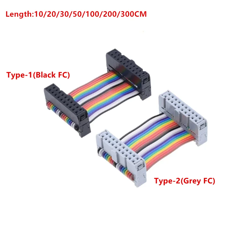 DC3 2.54MM Pitch IDC Color Flat LED Screen Connection JTAG Download Line 6P/8P/10P/12/14/16/20/26/30/40/64 Pin GPIO Ribbon Cable