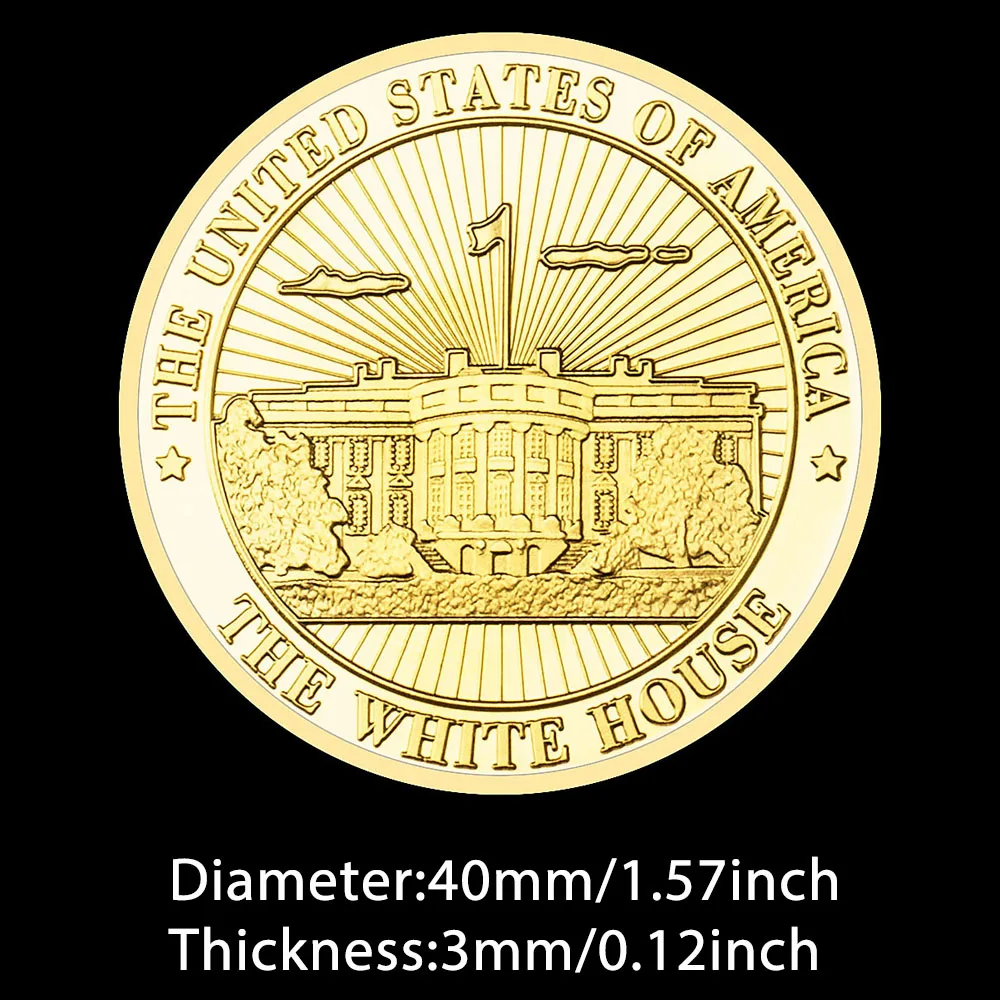 البيت الأبيض عملة تذكارية مطلية بالذهب ، هدايا تذكارية ، ختم رائع للولايات المتحدة ، جديد #3