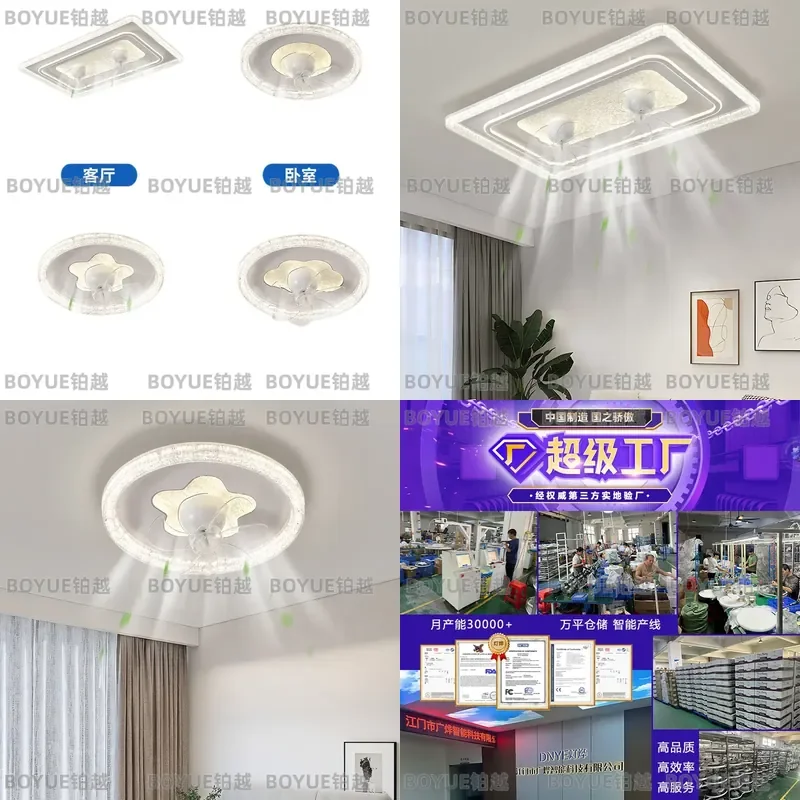 Modern Oscillating Ceiling Fan Light with LED for Bedroom and Study Simple Home Decor Air Cooling Lamp Fixture