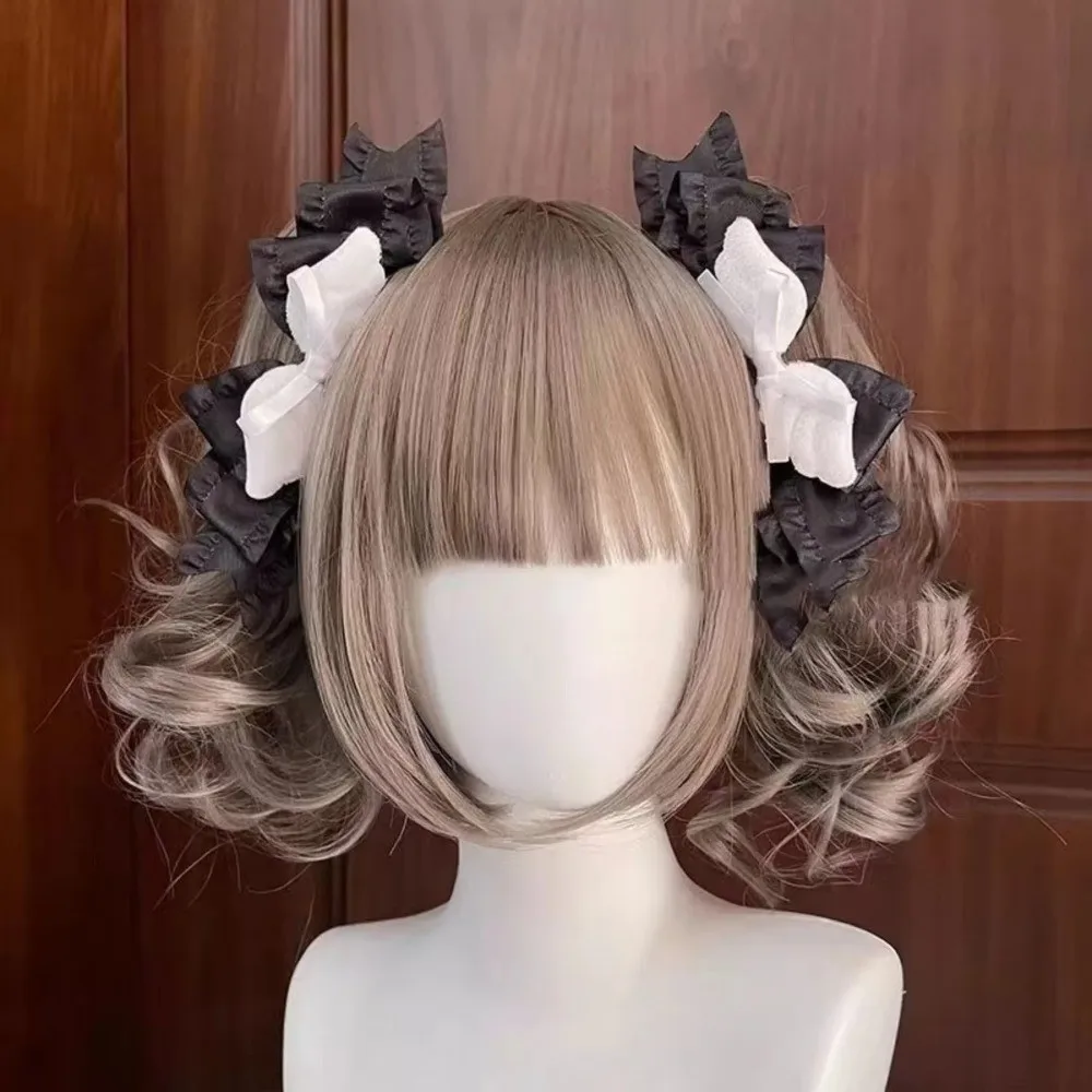 1 Pair Y2K Style Lolita Hair Clip 3D Design Bow Design Ponytail Pair Clips Japanese Style Party Accessory Double Ponytail Clips