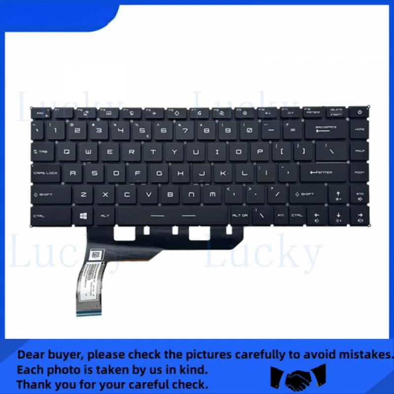 f   for MSI Stealth 15 A13VE MS-16V6 Upper Palmrest Full Colorful Backlit Keyboard