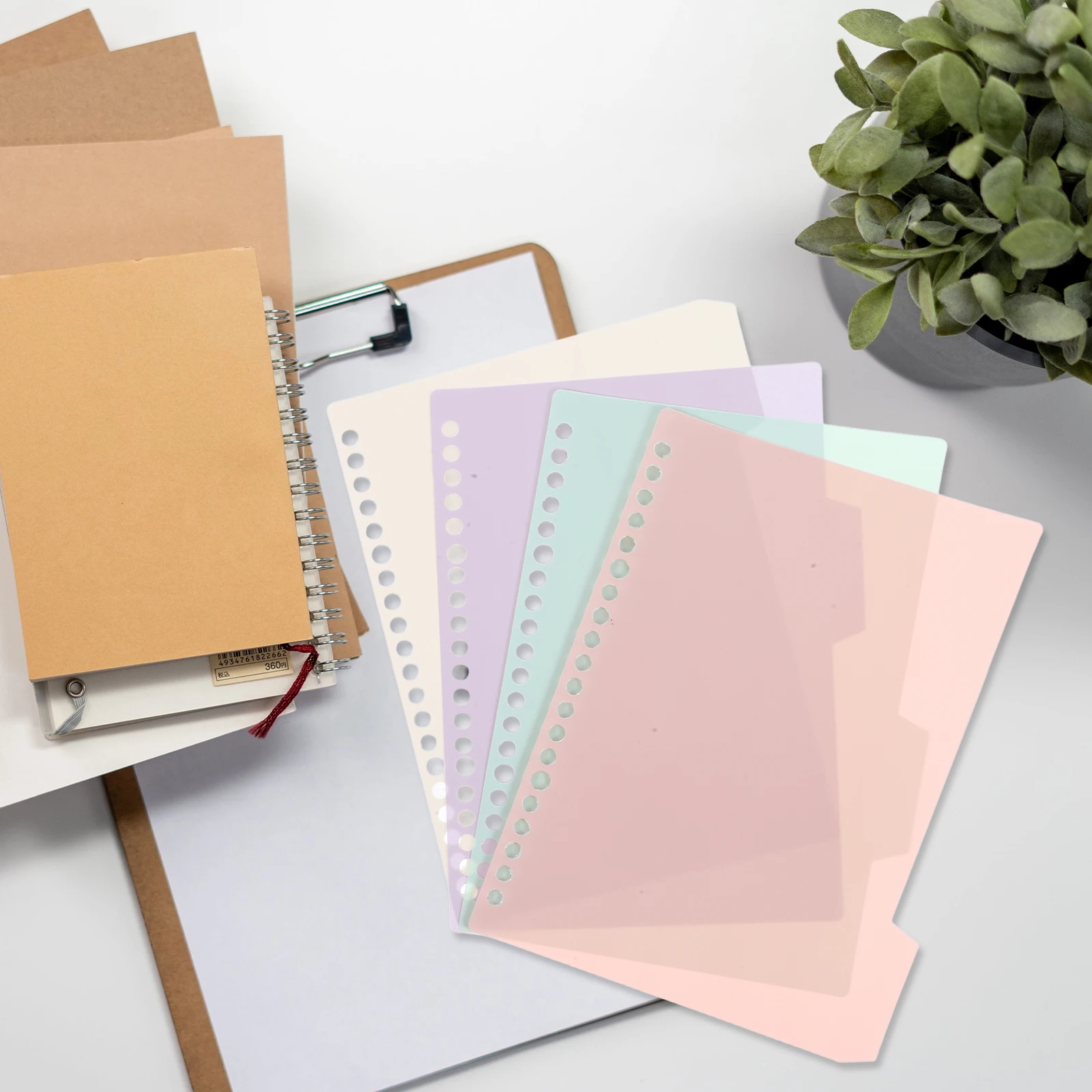 A4 Coil Notepad 40 Pages Multicolor Tabs Spiral Notebook School Office Supplies Taking Binder Index Dividers File