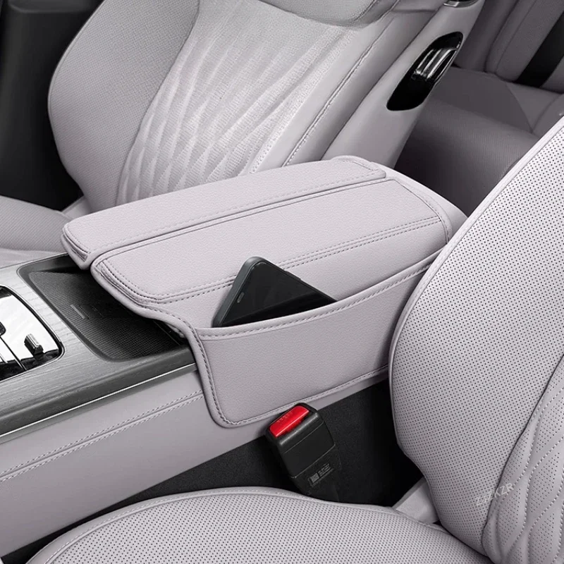 For BYD Han DMI/EV Armrest Box Protective Cover Car Central Armrest Leather Height Increasing Pad Storage Bag Auto Accessories