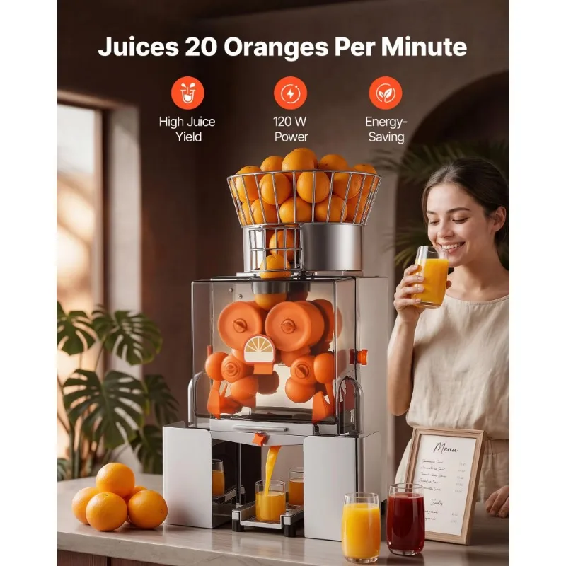 Commercial 120-watt electric automatic orange juicer