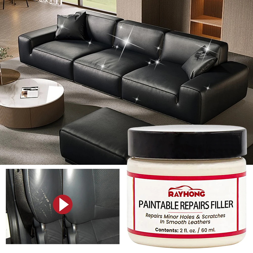 Leather Filler Repair Paste Leather Tears Cracks Scratches Repair Paste for Car Seats Furniture Shoes Refurbishing Hole Filler