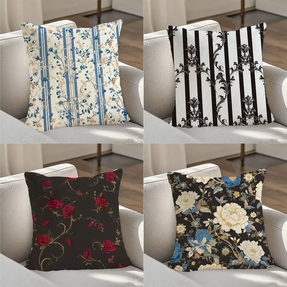 

Retro Classic Print Pillow Case Luxury Double-sided For Car Pillows 45x45 Cushions Cover Home And Decoration Sofa Pillowcase 50x