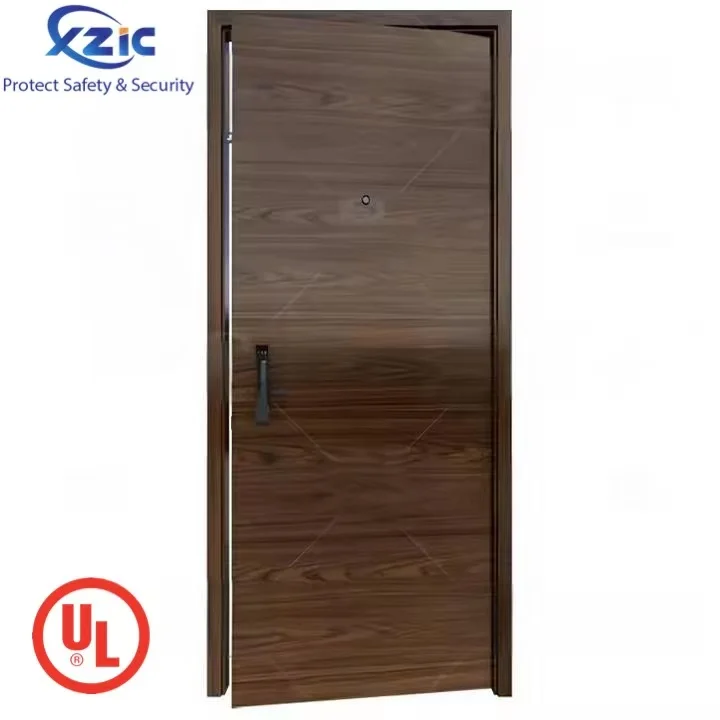 Commercial Hotel Wooden Fire Door Entrance Door With Smart Lock