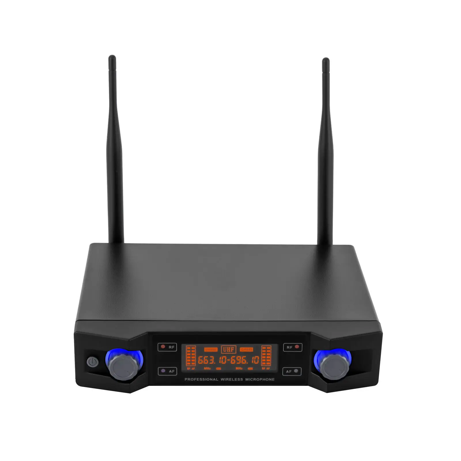 Sistema microfonico wireless 2 canali Pro Audio UHF 2 Microfono dinamico portatile Party