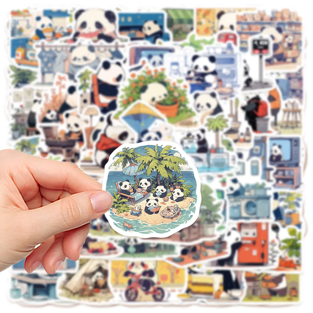 50Pcs Kawaii Animal Panda Cartoon Stickers for Kids DIY Stationery Guitar Bicycle Waterproof Cute Decoration Sticker Packs