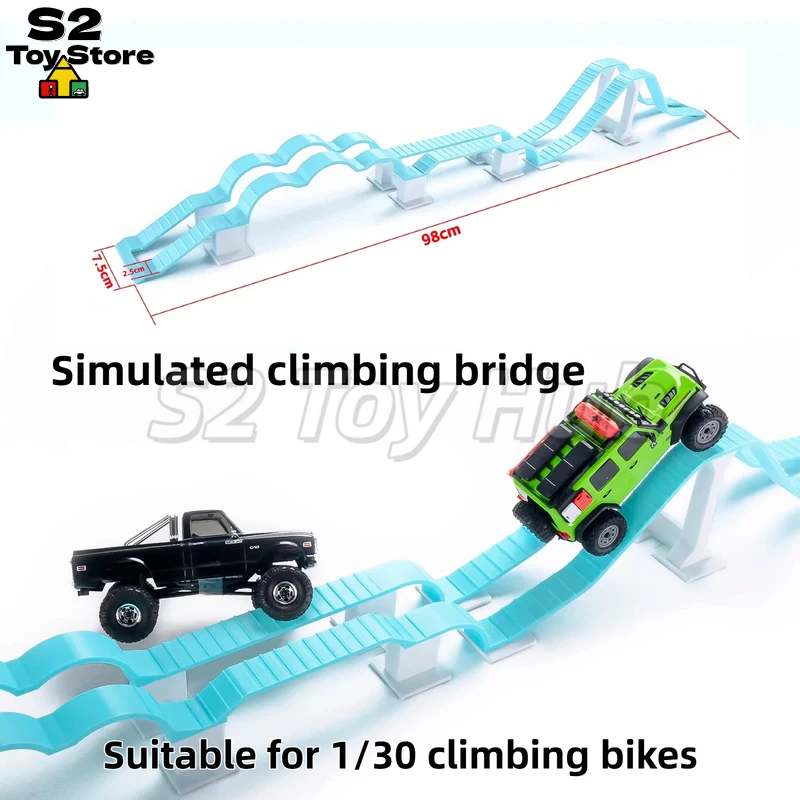 1/30 Scale SCX30 RC Crawler Track Set Simulation Bridge Obstacle Steep Slope Race Course For RC Model Rock Crawler Cars