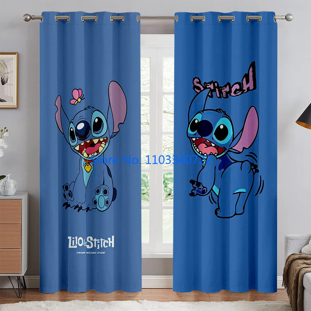 Imagem -03 - Anime Window Curtain com 3d Stitch Print Blackout Fofos Bebê Sala de Estar Quarto Home Textiles Kids Gift 184x215cm