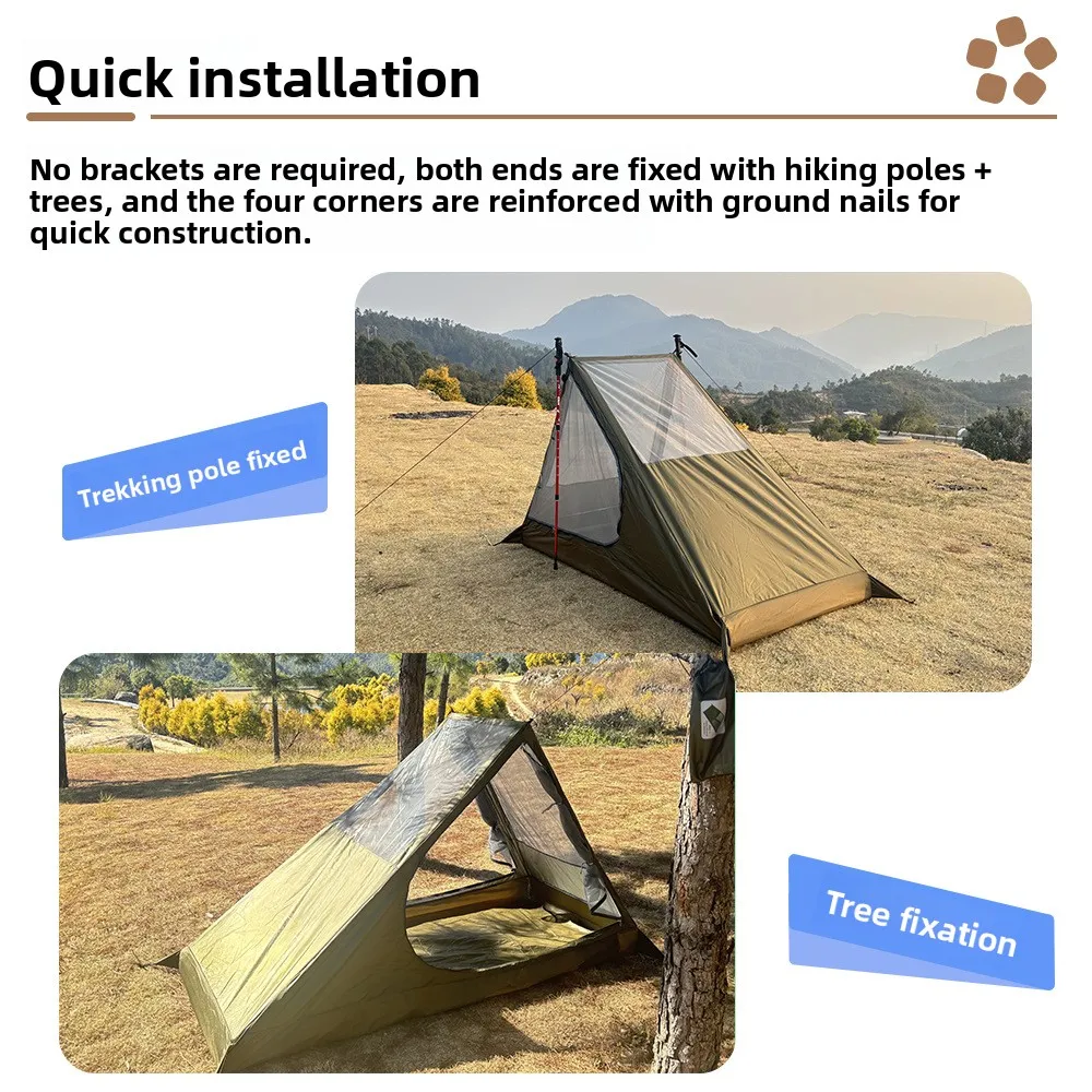 Tenda ultraleggera antizanzare - Bivy da escursionismo singolo con rete traspirante |   Design senza palo per tenda turistica da campeggio e zaino in spalla