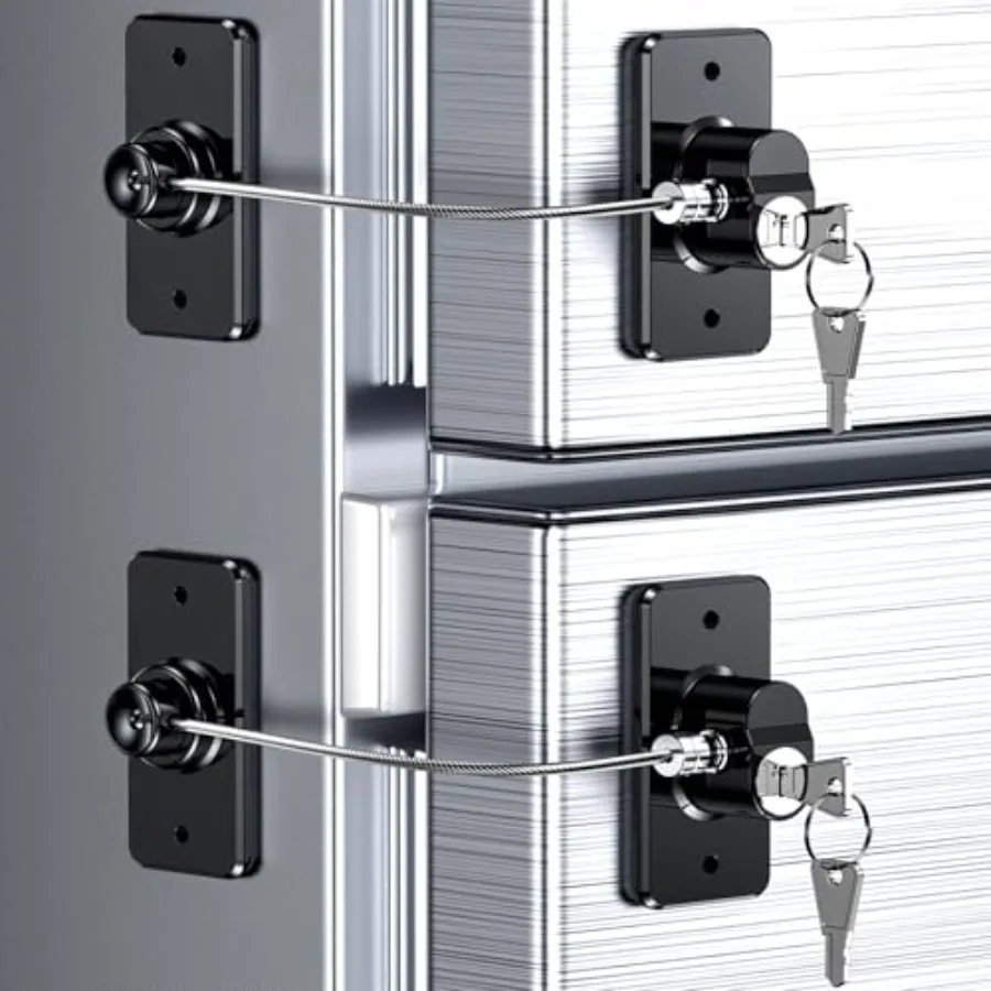 

Refrigerator Door Lock with Adhesive, No Tools Required, Child Proof Fridge Door Lock for and Pets, Self Adhesive Latch for Fre