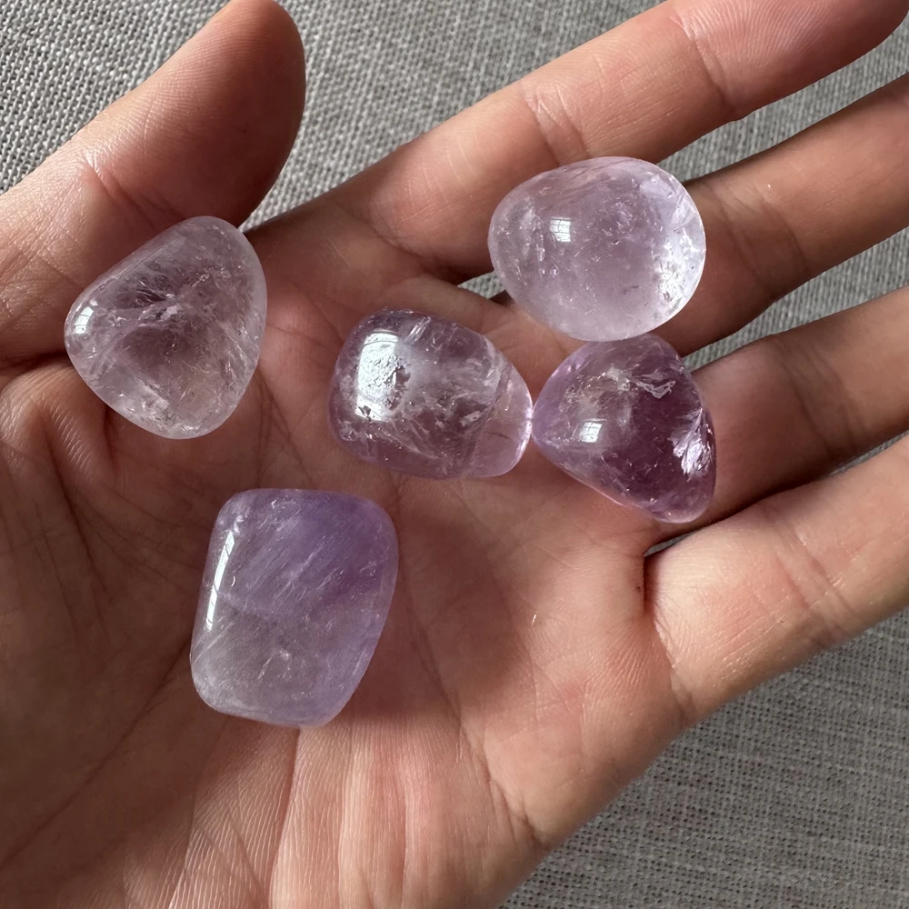 Wholesale 4pcs/lot Natural Lavender Amethyst Tumbled Stone Bead,Semi-Precious Gemstone Loose stone For Deceration 20-26mm