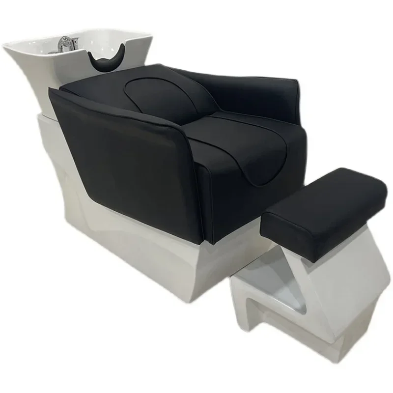 

z.FG28*Barber shop shampoo bed hair salon special semi-lying high-end ceramic deep basin flushing fiberglass bed