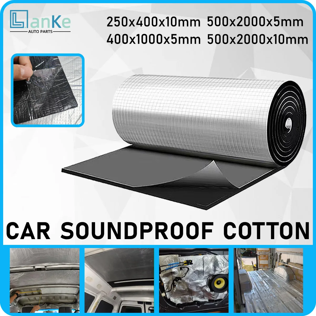 Lanke Car Sound Deadening Foam Roll Automotive Insulation Mat Noise Proof Heat Resistant Material For Vehicle Interior Repair