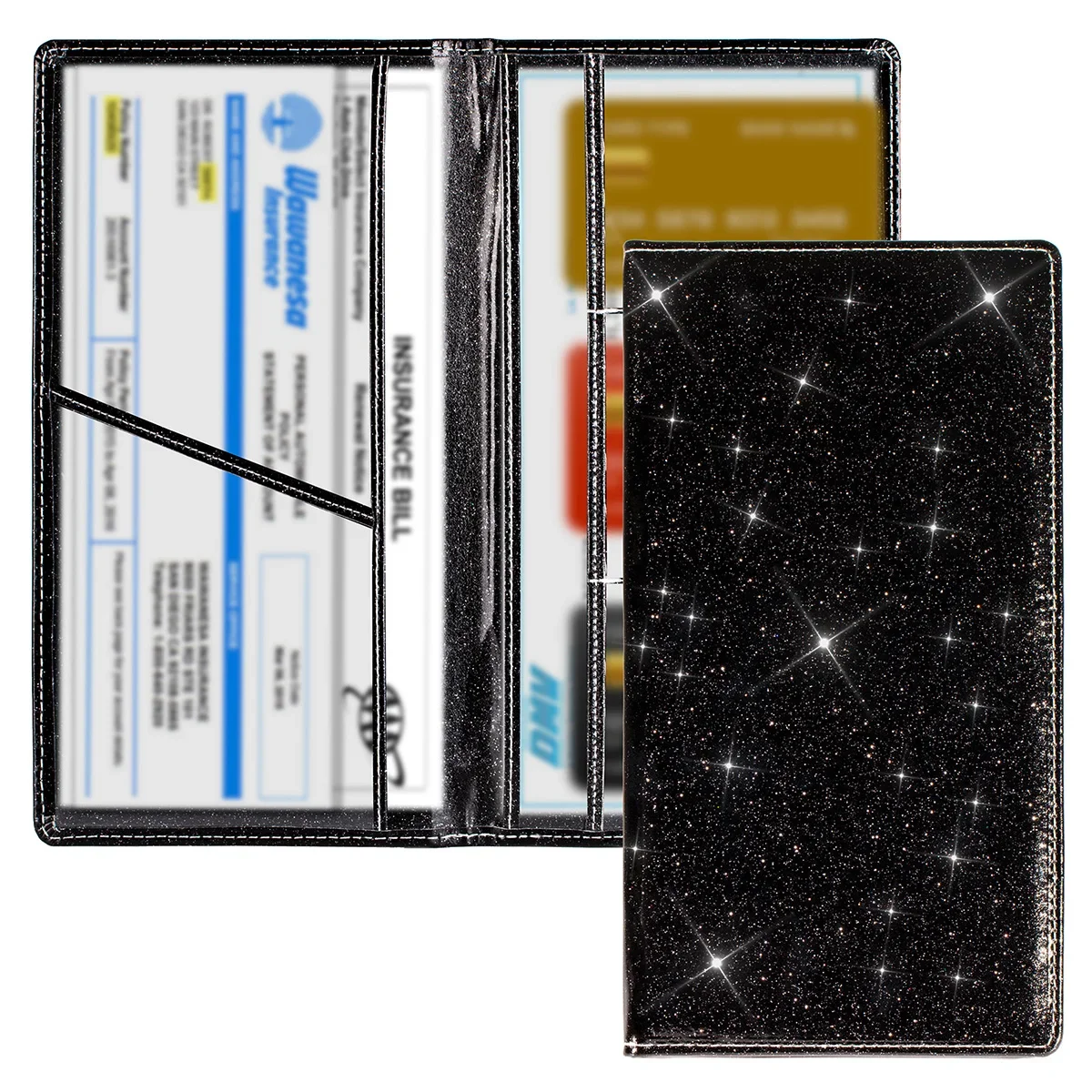 Car Registration and Insurance Card Holder, Vehicle License Document Glove Box Compartment Organizer