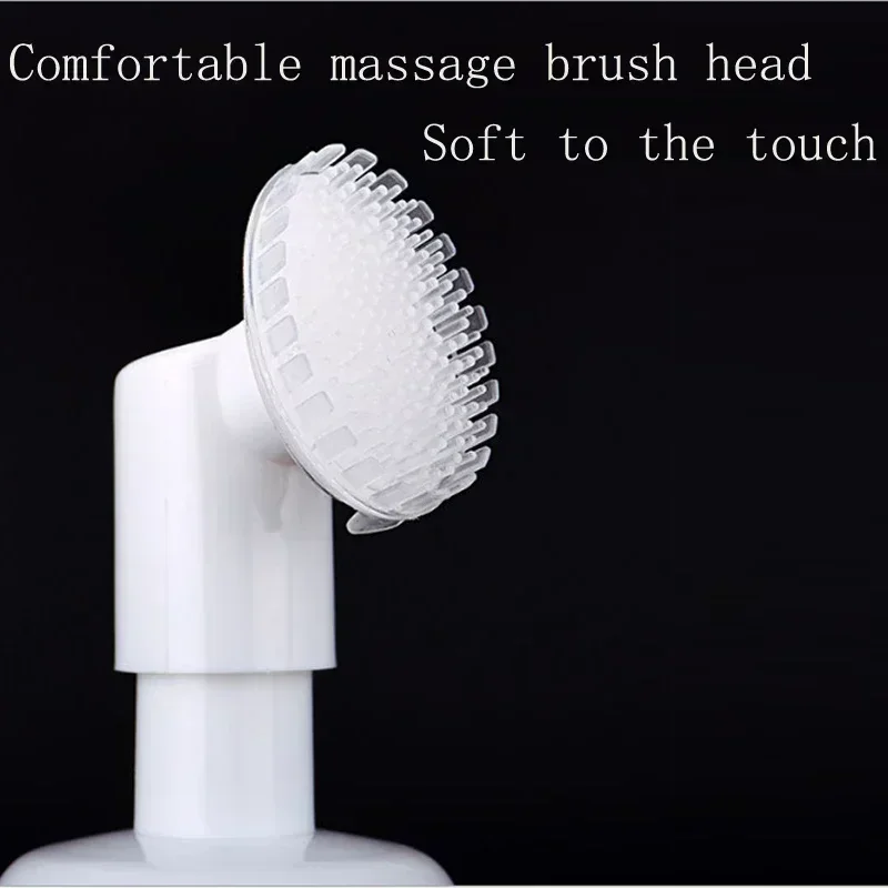 1Pcs 100ml-250ml Portable Empty Plastic Foaming Bottles w/ Silicone Massage Brush Head Travel Cleanser Pump Dispenser Containers
