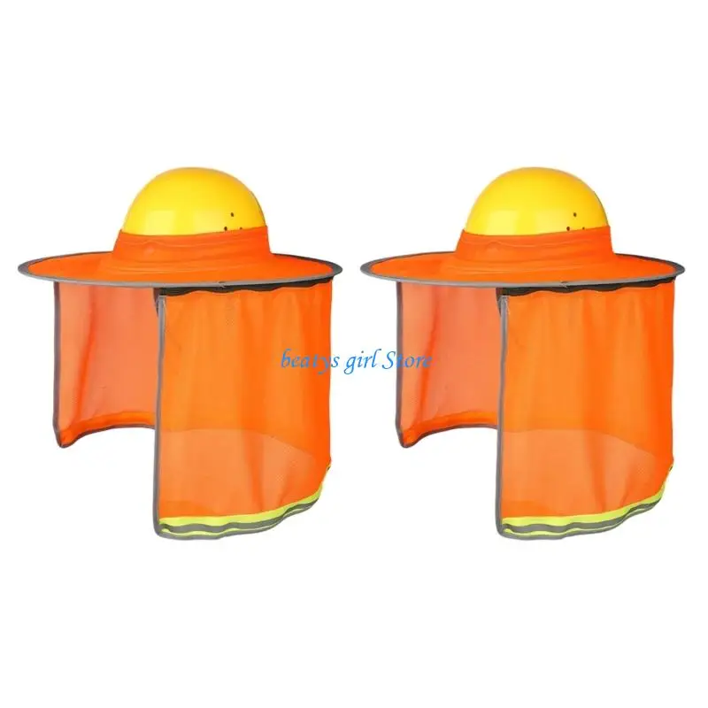 C7AB 2Pcs Construction Helmet Sun Cover Shade With Ventilation Holes